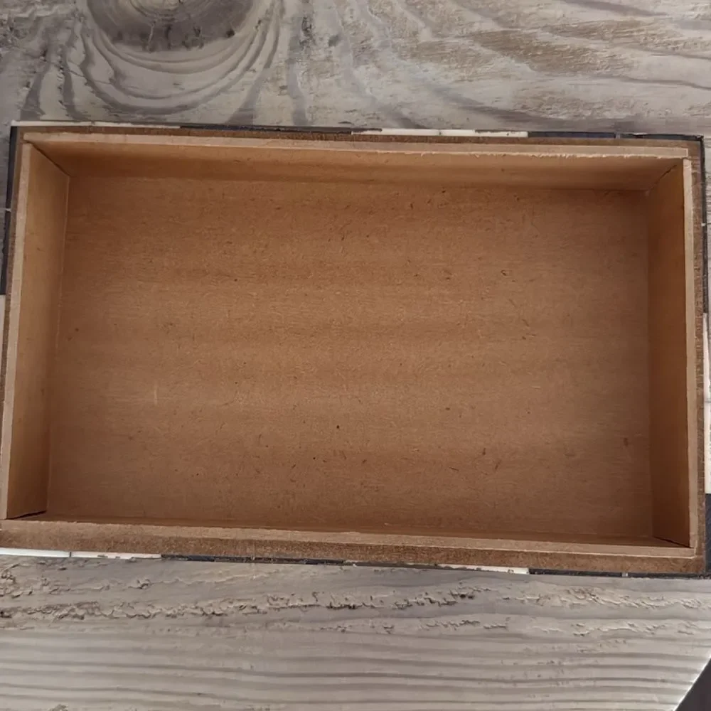 Handmade Geometric Op Art Inlay Jewelry Box - Geometric Artisan Storage Decor